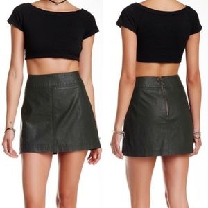 SALE! Free People vegan leather green mini skirt